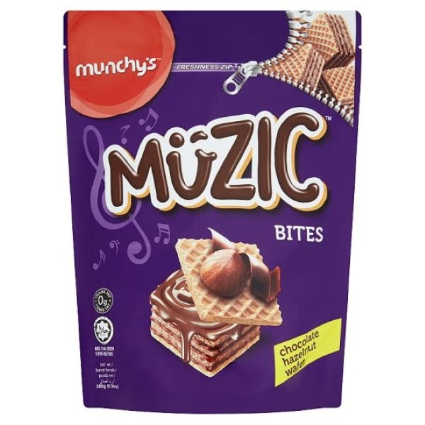 Muzic Bites Chocolate Hazelnut Wafer 180G - MUZIC - Biscuits - in Sri Lanka