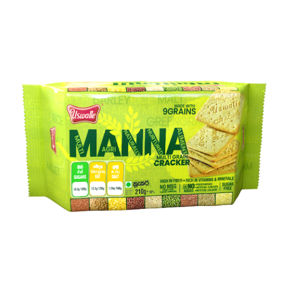 Uswatte Manna Multi Grain Cracker 210G - USWATTE - Biscuits - in Sri Lanka