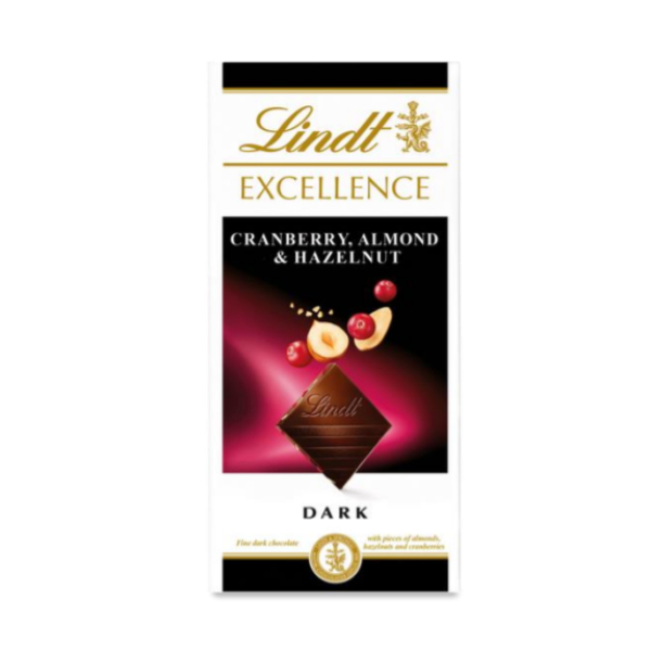 Lindt Excellence Cranberry Almond & Hazelnut Dark Chocolate 100G - LINDT - Confectionary - in Sri Lanka