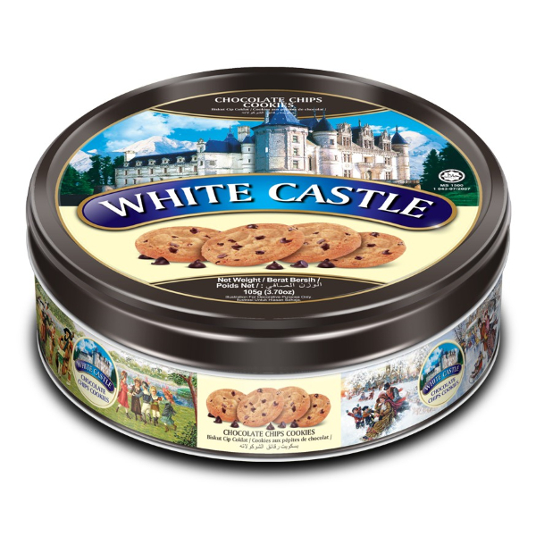 White Castle Chocolate Chip Cookies Tin 105G - White Castle - Biscuits - in Sri Lanka