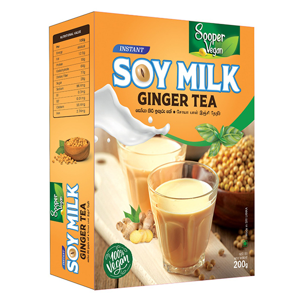 Sooper Vegan Instant Soy Milk Ginger Tea 200G - SOOPER VEGAN - Milk Foods - in Sri Lanka