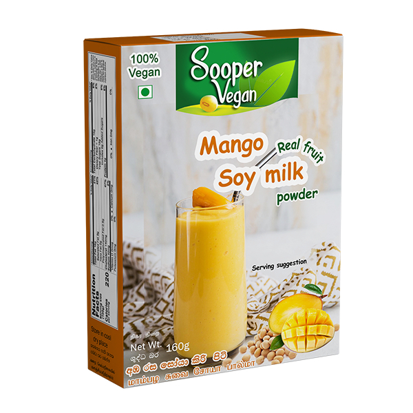 Sooper Vegan Real Fruit Mango Soy Milk Powder 160G - SOOPER VEGAN - Milk Foods - in Sri Lanka