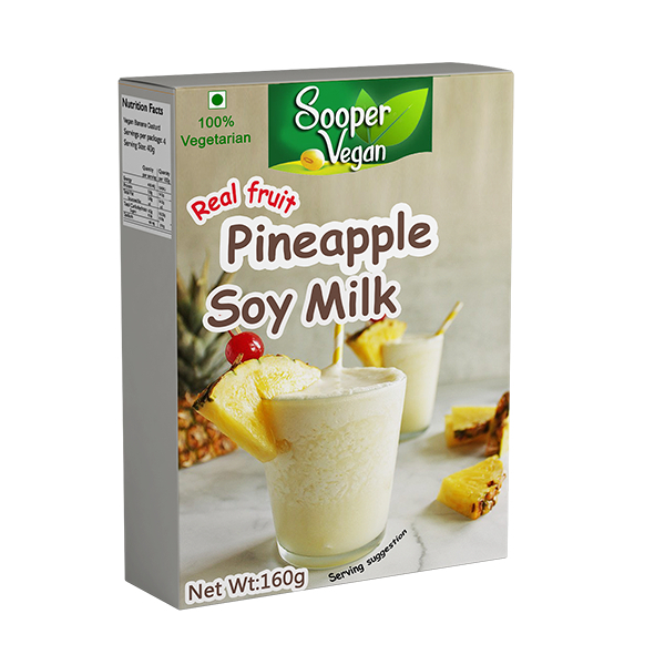 Sooper Vegan Real Fruit Pineapple Soy Milk Powder 160G - SOOPER VEGAN - Milk Foods - in Sri Lanka