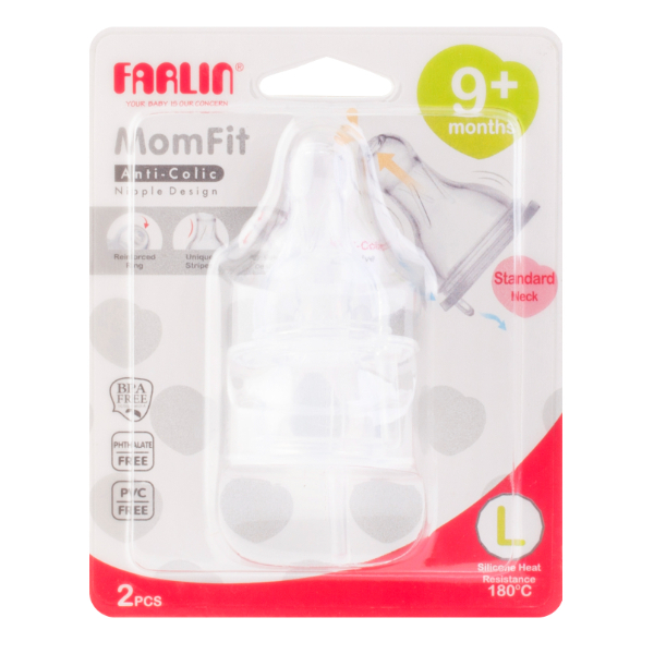 Farlin Stretchy Anti Colic Nipple L 2Pcs - FARLIN - Baby Need - in Sri Lanka