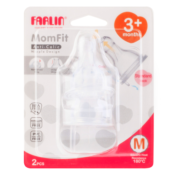 Farlin Stretchy Anti Colic Nipple M 2Pcs - FARLIN - Baby Need - in Sri Lanka