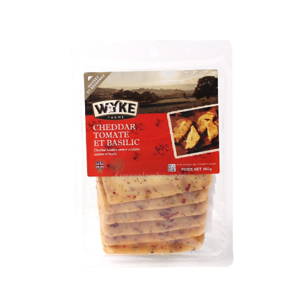 Wyke Farms Cheddar Cheese Tomato And Basil Slices 160G - WYKE FARMS - Cheese - in Sri Lanka