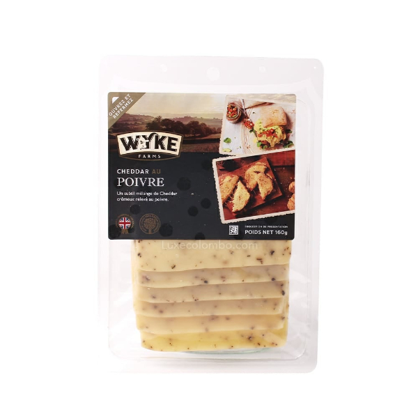 Wyke Farms Cheddar Cheese With Black Pepper Slices 160G - WYKE FARMS - Cheese - in Sri Lanka