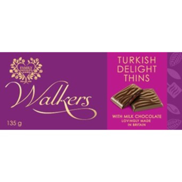 Walkers Turkish Delight Thins Chocolate Box 135G - WALKERS - Confectionary - in Sri Lanka