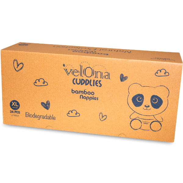 Velona Cuddles Bamboo Baby Diaper Xl 34Pcs - VELONA - Baby Need - in Sri Lanka
