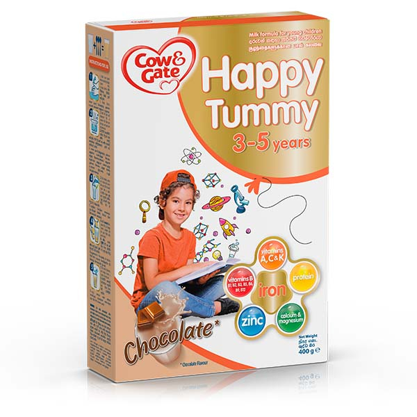 Cow&Gate Happy Tummy Milk Powder 3-5Y Chocolate 400G - COW&GATE - Baby Food - in Sri Lanka