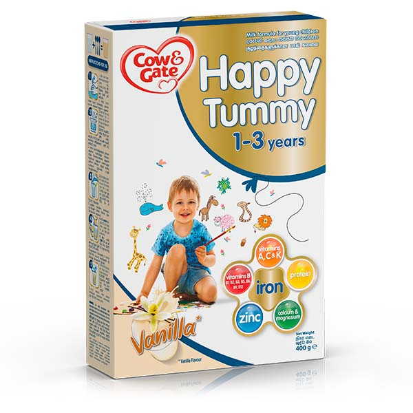 Cow&Gate Happy Tummy Milk Powder 1-3Y Vanilla 400G - COW&GATE - Baby Food - in Sri Lanka