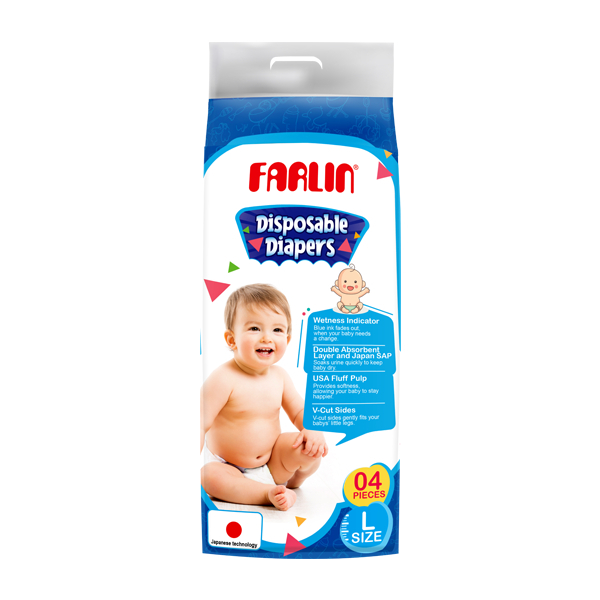 Farlin Baby Diaper Large 4Pcs - FARLIN - Baby Need - in Sri Lanka