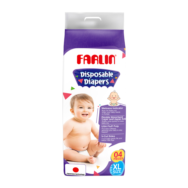 Farlin Baby Diaper Extra Large 4Pcs - FARLIN - Baby Need - in Sri Lanka
