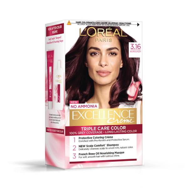 L'Oreal Excellence Cream Hair Color Burgundy No.3.16 100Ml - L'OREAL - Hair Care - in Sri Lanka