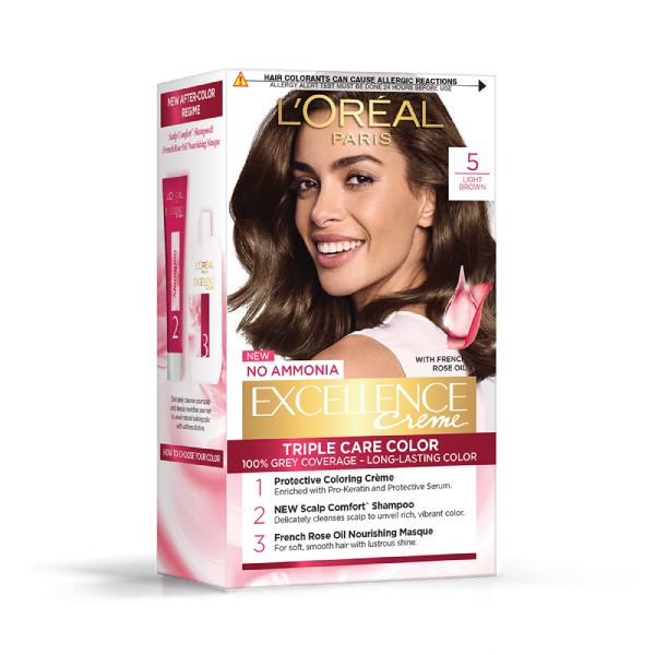 L'Oreal Excellence Cream Hair Color Natural Brown No.5 100Ml - L'OREAL - Hair Care - in Sri Lanka