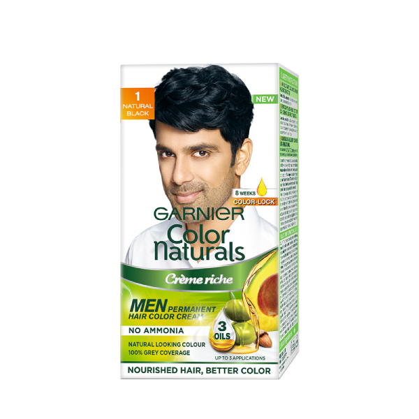 Garnier Color Natural Men Hair Color Natural Black No.1 60Ml - GARNIER - Toiletries Men - in Sri Lanka