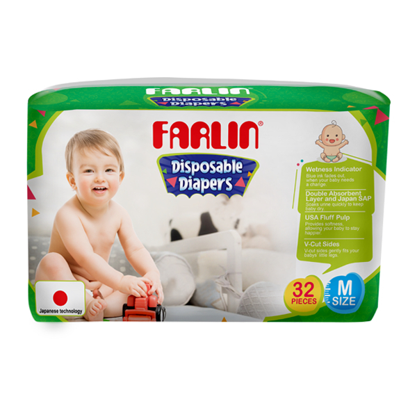 Farlin Baby Diaper Medium 32Pcs - FARLIN - Baby Need - in Sri Lanka