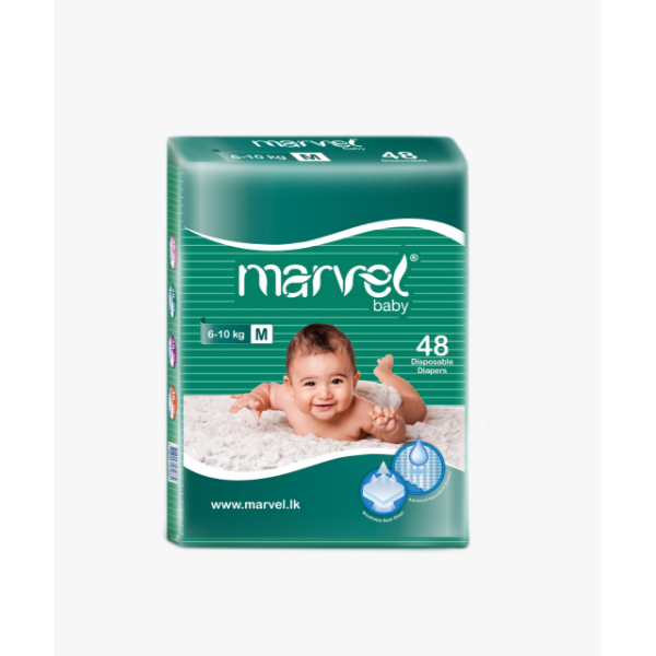 Marvel Baby Diaper Medium 48Pcs - MARVEL - Baby Need - in Sri Lanka