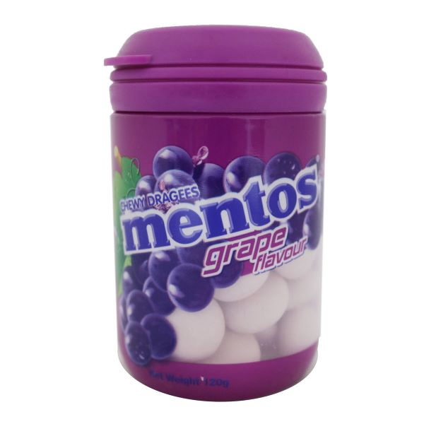 Mentos Grape Flavour Chewy Dragees Bottle 120G - MENTOS - Confectionary - in Sri Lanka