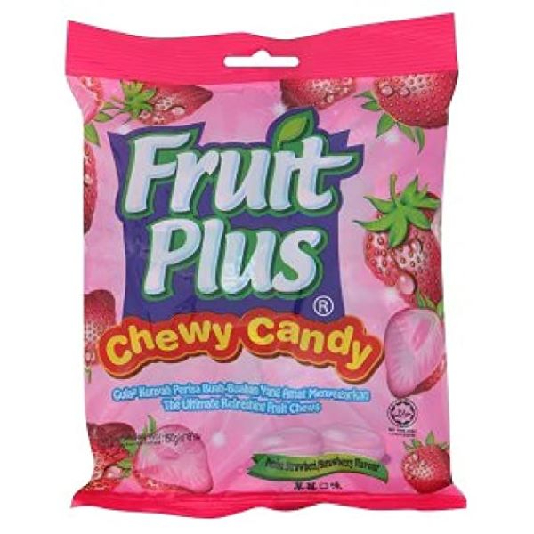 Fruit Plus Chewy Candy Strawberry Flavour 150G - FRUIT PLUS - Confectionary - in Sri Lanka