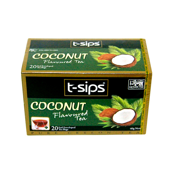 T- Sips Coconut Flavoured Tea 20S 40G - T-SIPS - Tea - in Sri Lanka
