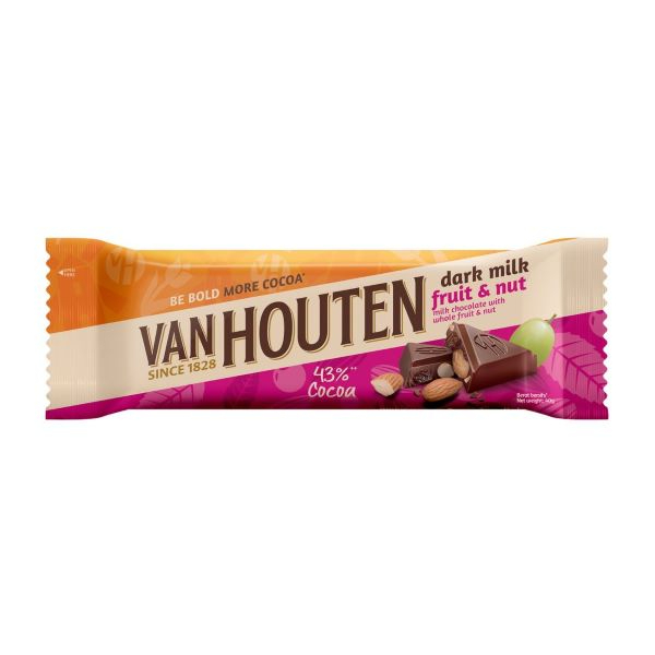 Van Houten Dark Milk Chocolate With Fruit & Nut 40G - VAN HOUTEN - Confectionary - in Sri Lanka