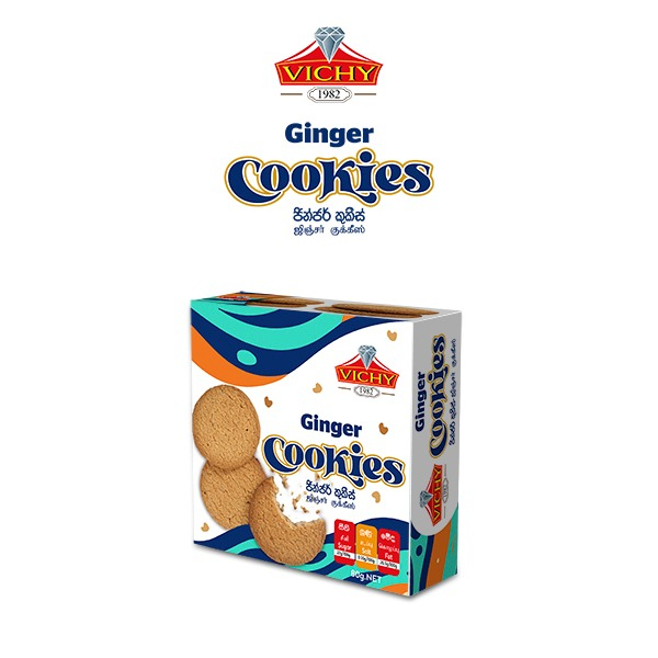 Vichy Biscuit Ginger Cookies Pack 80G - VICHY - Biscuits - in Sri Lanka