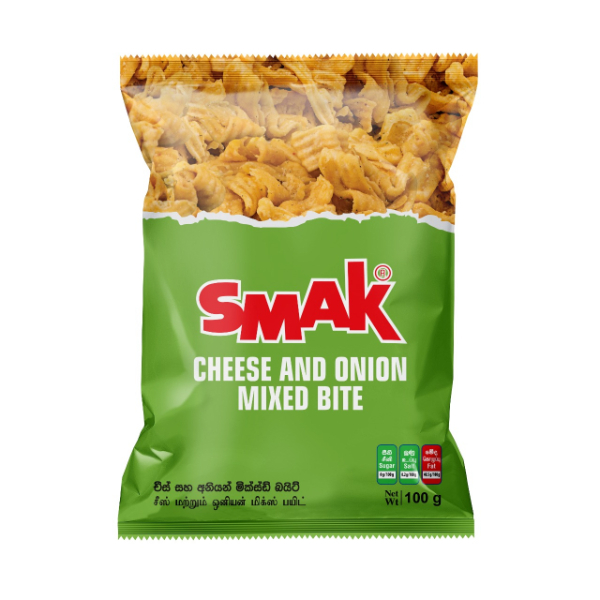 Smak Cheese & Onion Mixed Bite 100G - SMAK - Snacks - in Sri Lanka