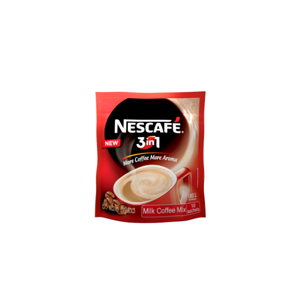 Nescafe 3In1 Milk Coffee Mix Sachet 10S 180G - 100 PLUS - Coffee - in Sri Lanka