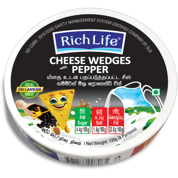Richlife Cheese Wedges Pepper 120G - RICHLIFE - Cheese - in Sri Lanka