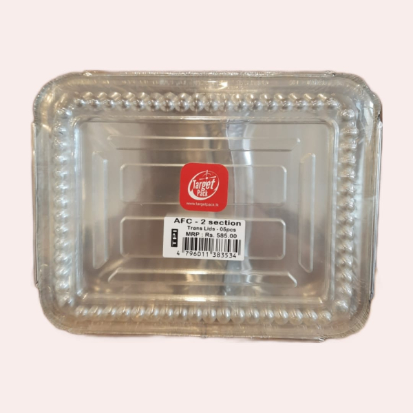 Target Pack Aluminium Foil Container Transe Lid 2 Section 5Pcs - TARGET PACK - Disposables - in Sri Lanka