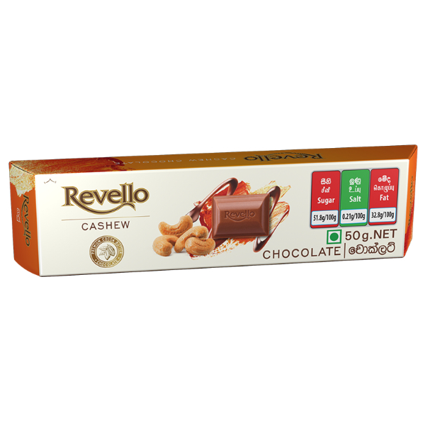 Revello Cashew Chocolate 50G - Revello - Confectionary - in Sri Lanka