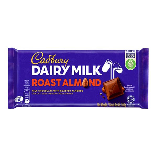 Cadbury Dairy Milk Roast Almond Chocolate 160G - CADBURY - Confectionary - in Sri Lanka