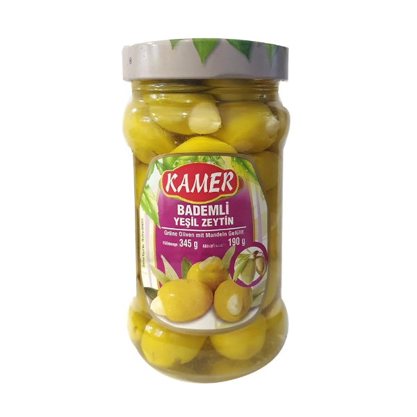 Kamar Green Olives With Almonds 345G - KAMER - Processed/ Preserved Vegetables - in Sri Lanka