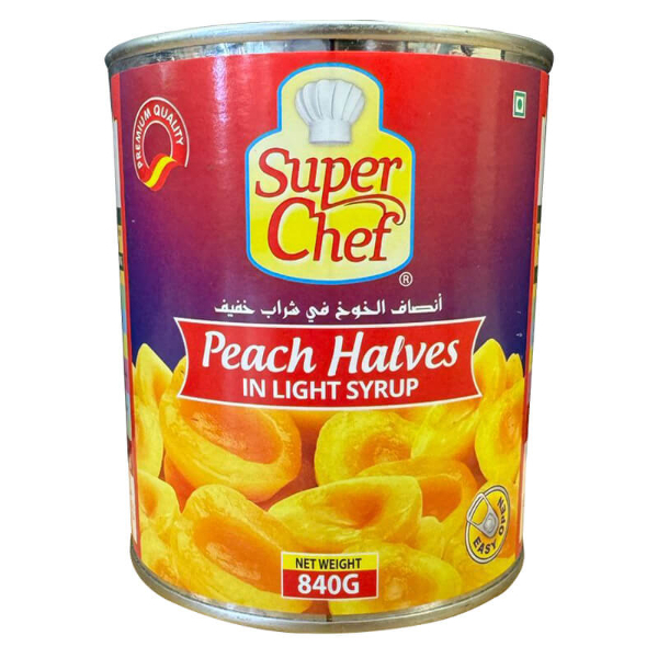 Super Chef Peach Halves In Light Syrup 840G - SUPER CHEF - Processed/ Preserved Fruits - in Sri Lanka