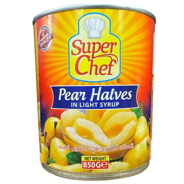 Super Chef Pear Halves In Light Syrup 850G - SUPER CHEF - Processed/ Preserved Fruits - in Sri Lanka