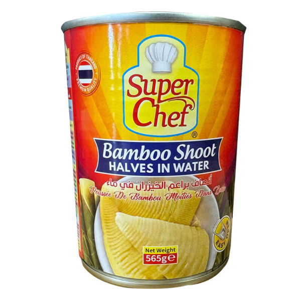 Super Chef Bamboo Shoots Halves In Water 400G - SUPER CHEF - Processed/ Preserved Vegetables - in Sri Lanka