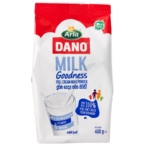 Dano Full Cream Milk Powder Foil Pack 400G - DANO - Milk Foods - in Sri Lanka