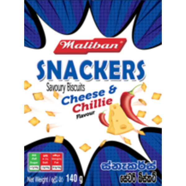 Maliban Snackers Cheese And Chillie 140G - MALIBAN - Biscuits - in Sri Lanka