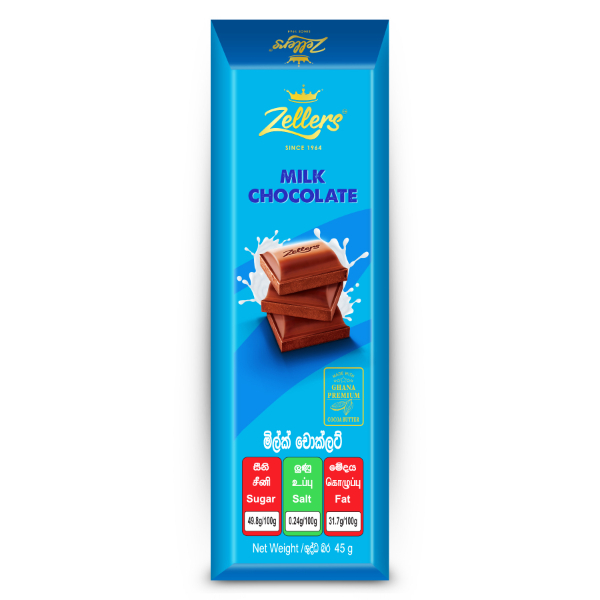 Zellers Milk Chocolate Bar 45G - ZELLERS - Confectionary - in Sri Lanka