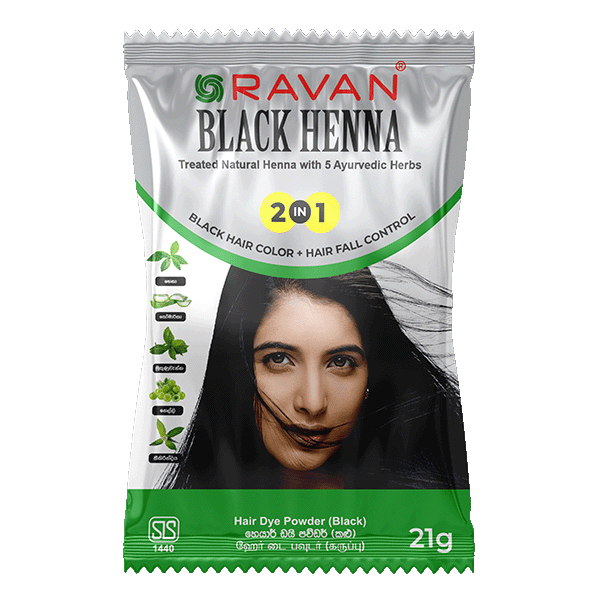 Ravan Black Henna Dye Powder 2 In 1 21G - RAVAN - Hair Care - in Sri Lanka