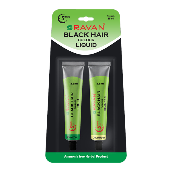 Ravan Black Hair Colour Shampoo Blister Tube Pack 25G - RAVAN - Hair Care - in Sri Lanka