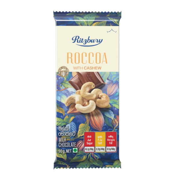 Ritzbury Roccoa Cashew Chocolate 90G | Glomark.lk