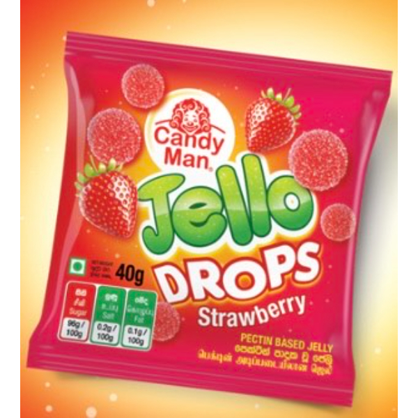 Candy Man Jelly Drops Strawberry 40G - GLOMARK - Confectionary - in Sri Lanka