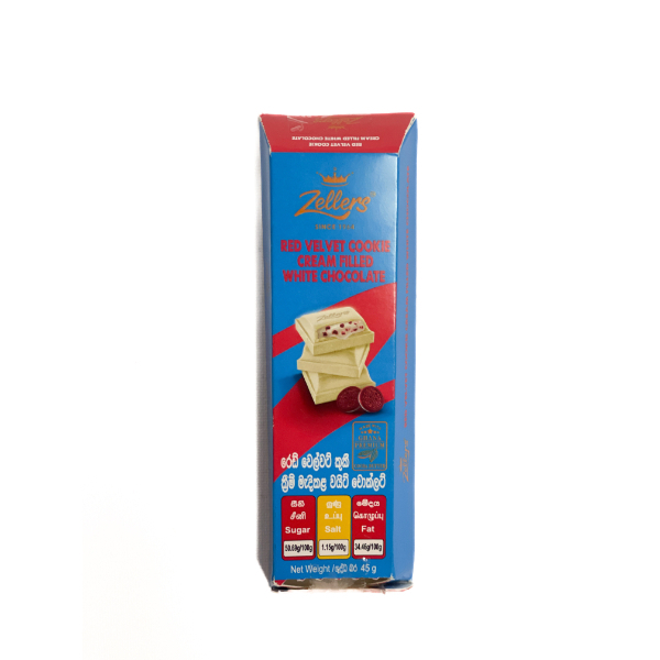 Zellers White Chocolate & Red Velvet Cream 45G - GLOMARK - Confectionary - in Sri Lanka
