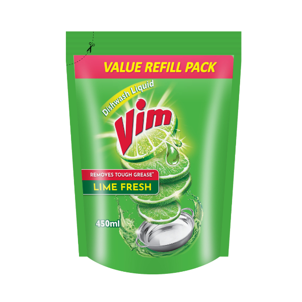 Vim Lime Fresh Refill Pouch 450Ml - GLOMARK - Cleaning Consumables - in Sri Lanka