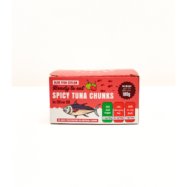 Blue Fish Ceylon Spicy Tuna Chunks In Olive Oil 180G - GLOMARK - PRESERVED / PROCESSES FISH - in Sri Lanka