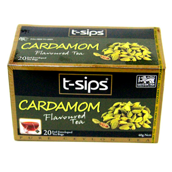 T Sips Black Tea Cardamom 20Tb 40G - GLOMARK - Tea - in Sri Lanka