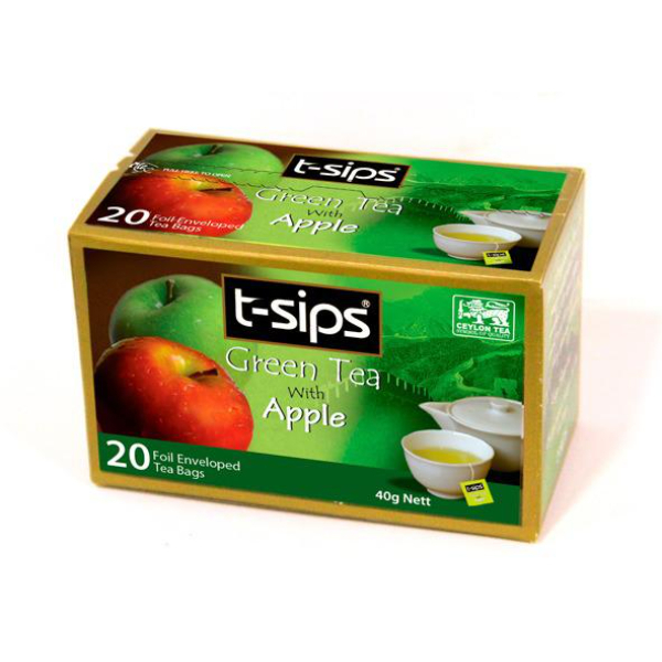 T-Sips Green Tea Apple 20Tb 40G - GLOMARK - Tea - in Sri Lanka