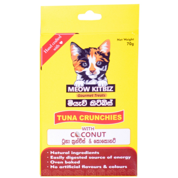 Meow Kitbiz Tuna Ceunchies With Coconut 70G - GLOMARK - Pet Care - in Sri Lanka